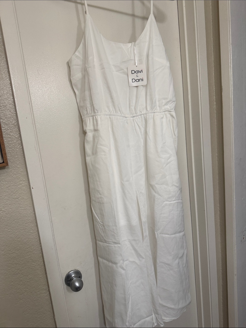DAVI & DANI White Girls' Sleeveless One-Piece Jumpsuit